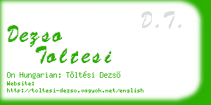 dezso toltesi business card
